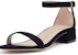 (W) Stuart Weitzman Nudistjune 'Sandal Hitam Tumit Rendah Tali Buku Lali' NUDISTJUNESQUARESUESUEDEBLACK