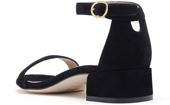 (Women) Stuart Weitzman Nudistjune 'Black Ankle-Strap Low-Heel Sandal' NUDISTJUNESQUARESUESUEDEBLACK Shop (Women) Stuart Weitzman Nudistjune 'Black Ankle-Strap Low-Heel Sandal' NUDISTJUNESQUARESUESUEDEBLACK