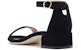 (W) Stuart Weitzman Nudistjune 'Sandal Hitam Tumit Rendah Tali Buku Lali' NUDISTJUNESQUARESUESUEDEBLACK