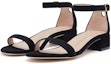 Purchase (W) Stuart Weitzman Nudistjune 'Sandal Hitam Tumit Rendah Tali Buku Lali' NUDISTJUNESQUARESUESUEDEBLACK
