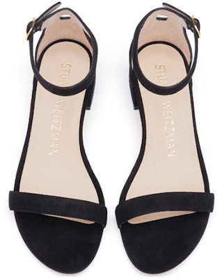 (Women) Stuart Weitzman Nudistjune 'Black Ankle-Strap Low-Heel Sandal' NUDISTJUNESQUARESUESUEDEBLACK Details for (Women) Stuart Weitzman Nudistjune 'Black Ankle-Strap Low-Heel Sandal' NUDISTJUNESQUARESUESUEDEBLACK