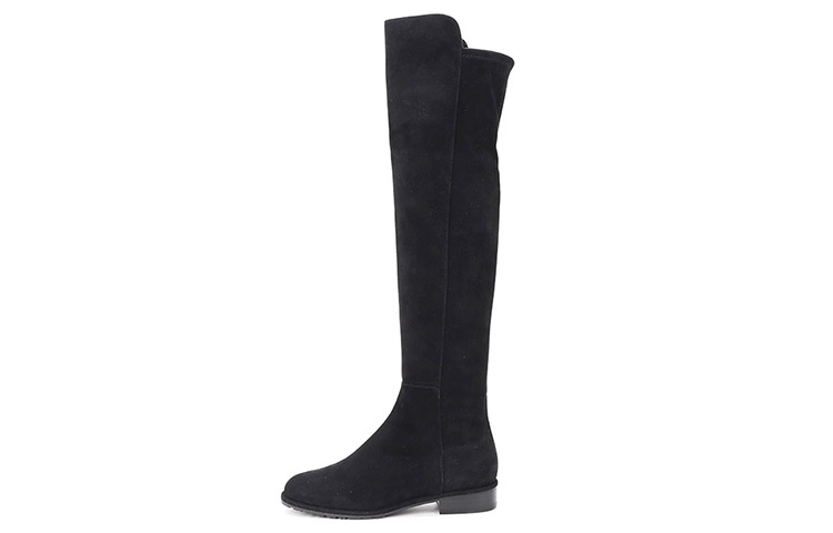 (Women) Stuart Weitzman Over-The-Knee Boots 'Black Fabric Velvet' ALLGOODSUEDEBLACK
