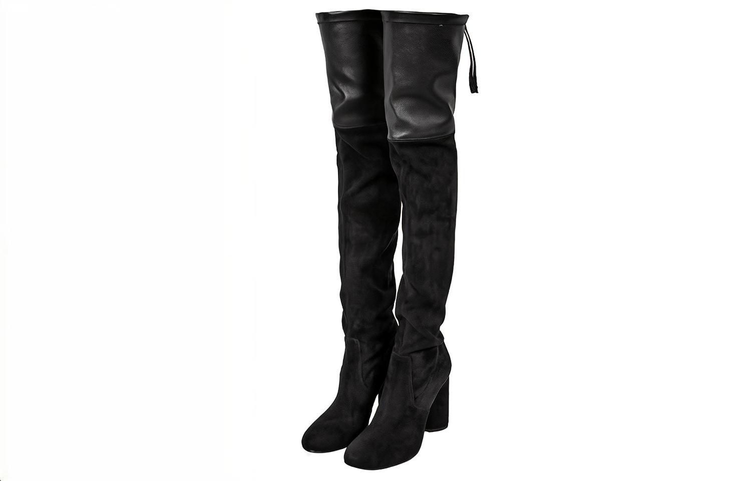 Shop (W) Bottes Stuart Weitzman Jusqu''aux Cuisses ''Noir Suédine Mode''. HELENA30SUEDEFUSIONBLACK