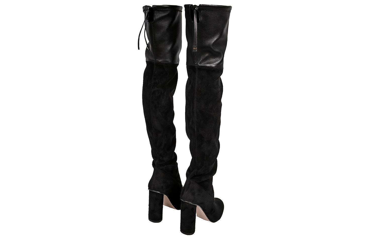 Details for (W) Bottes Stuart Weitzman Jusqu''aux Cuisses ''Noir Suédine Mode''. HELENA30SUEDEFUSIONBLACK