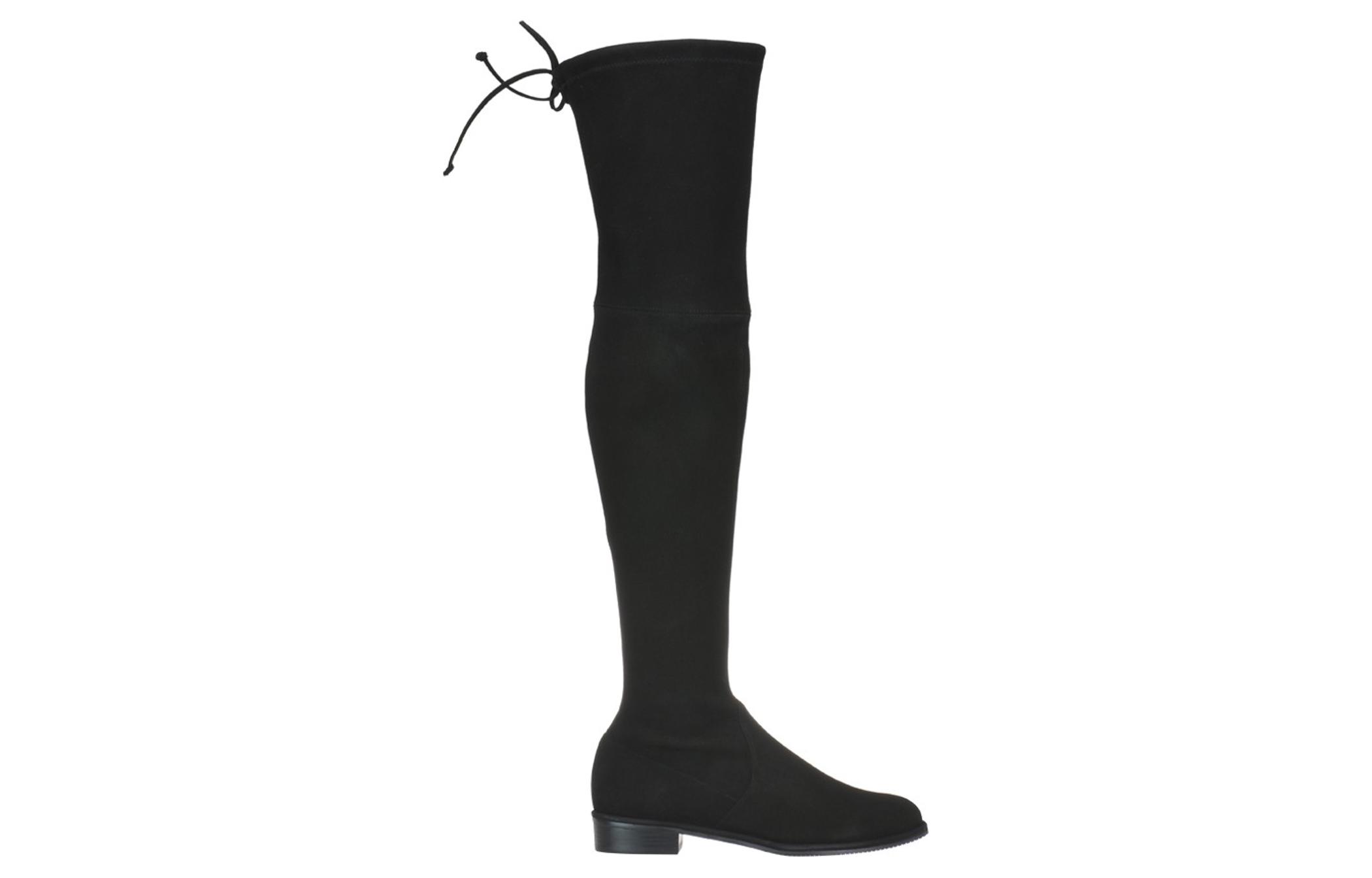 Order (W) Stuart Weitzman Sepatu Boot Di Atas Lutut 'Classic Black Suede' LOWLANDSUEDESTRBLK