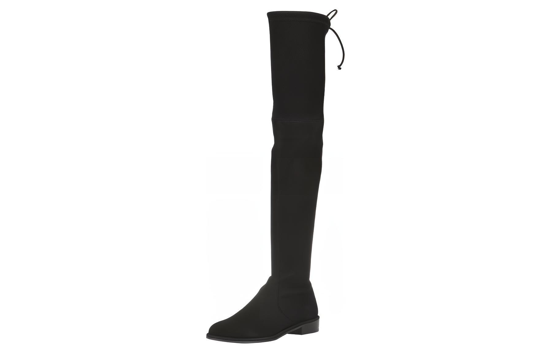 Shop (W) Stuart Weitzman Sepatu Boot Di Atas Lutut 'Classic Black Suede' LOWLANDSUEDESTRBLK