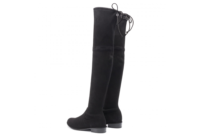 Purchase (W) Stuart Weitzman Sepatu Boot Di Atas Lutut 'Classic Black Suede' LOWLANDSUEDESTRBLK