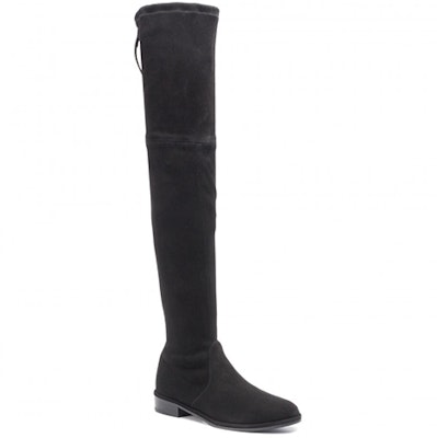 Stuart Weitzman/SW 經典絨面方跟 高筒靴 女款 黑色 Lookbook Stuart Weitzman/SW 經典絨面方跟 高筒靴 女款 黑色