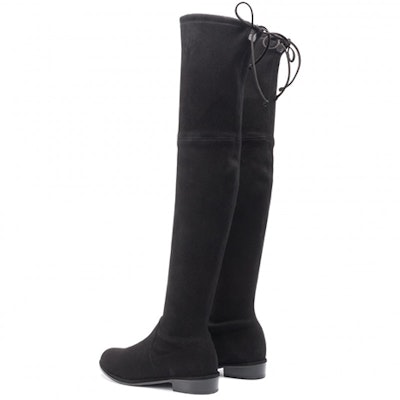 Stuart Weitzman/SW 經典絨面方跟 高筒靴 女款 黑色 Shop Stuart Weitzman/SW 經典絨面方跟 高筒靴 女款 黑色