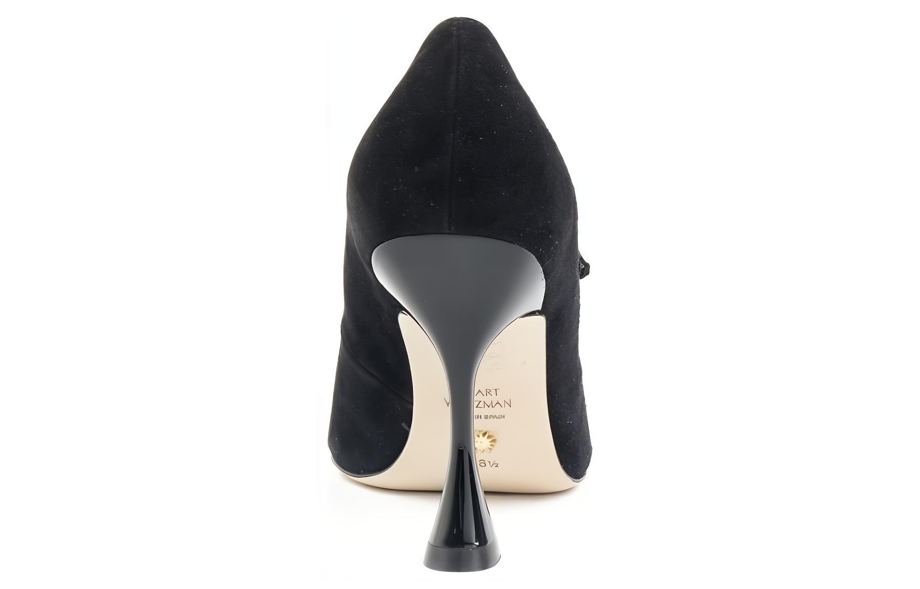 (W) Stuart Weitzman Pointed-Toe Stiletto Pump 'Black Velvet Buckle' 圖 3