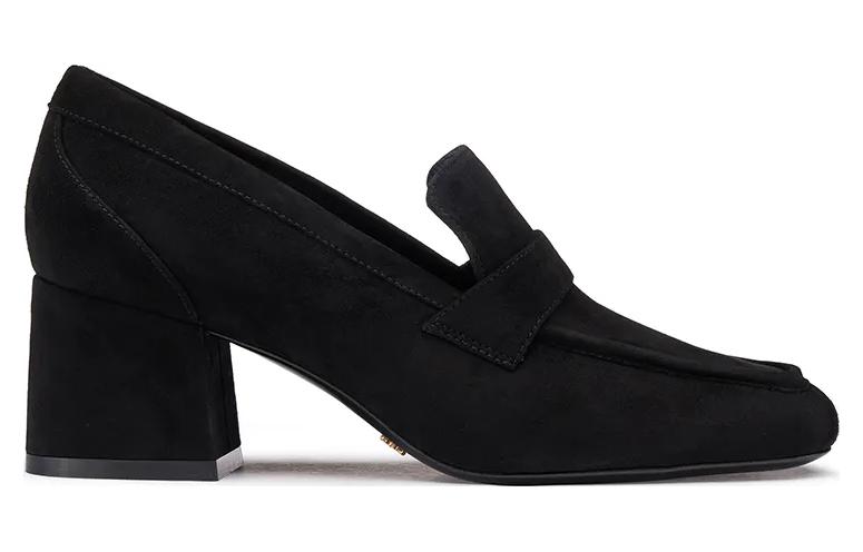 Order (W) 斯图尔特·韦茨曼黑色皮革尖头舒适粗跟鞋 SW3504026