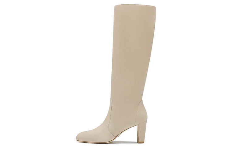 (Women) Stuart Weitzman Pointed Toe Mid-Heel Stretch Boot 'Beige' SW3601010-PNT