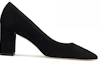 Order (Women) Stuart Weitzman Pointed Toe Slip-On Block Heel 'Black Leather' SW4404009-BLK