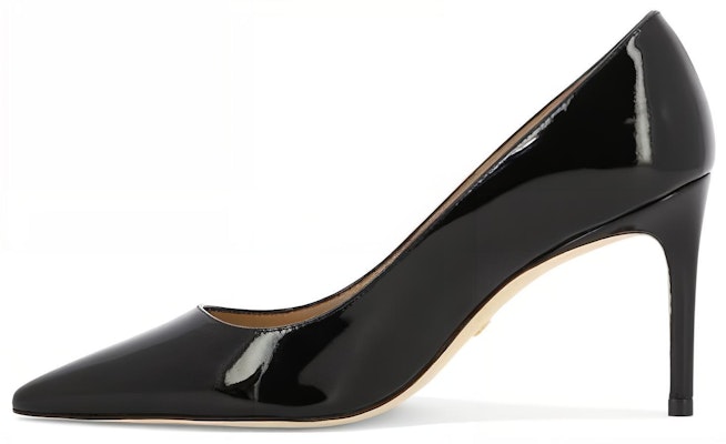 (Women) Stuart Weitzman Pointed Toe Slip-On Stiletto 'Black Leather' STUART85PUMPSA776BLK Buy (Women) Stuart Weitzman Pointed Toe Slip-On Stiletto 'Black Leather' STUART85PUMPSA776BLK