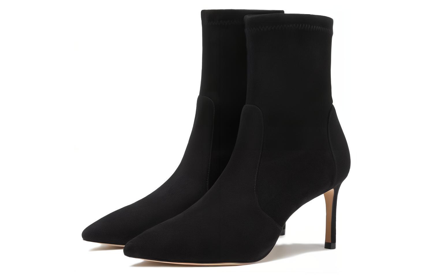 Lookbook (W) Stuart Weitzman But Buku Runcing Stiletto 'Bulu Domba Hitam' SW3901012-BLK