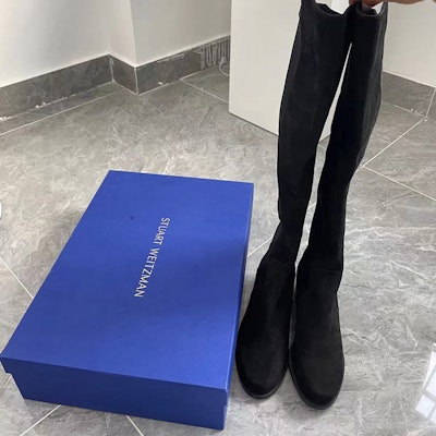 (Women) Stuart Weitzman Reserve Boot 'Classic Black Suede Over-the-Knee' YL01418 2