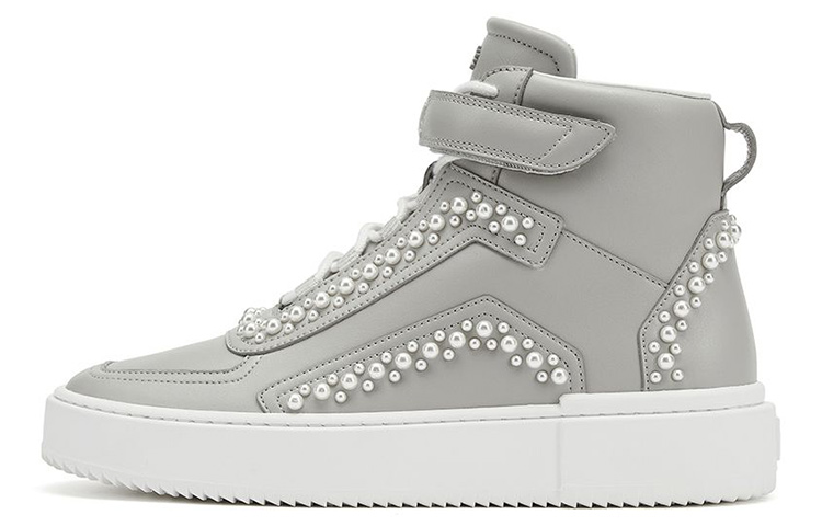 (Women) Stuart Weitzman Ryan Leather Sneakers Gray SW1706018GREY