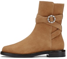 (Women) Stuart Weitzman Ryder Bootie 'Pearl Buckle - Cream Brown' SW2501004-BRO (Women) Stuart Weitzman Ryder Bootie 'Pearl Buckle - Cream Brown' SW2501004-BRO