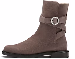 (Women) Stuart Weitzman Ryder Pearl Buckle Belted Bootie 'Warm Grey Brown' SW2501005-BRO (Women) Stuart Weitzman Ryder Pearl Buckle Belted Bootie 'Warm Grey Brown' SW2501005-BRO