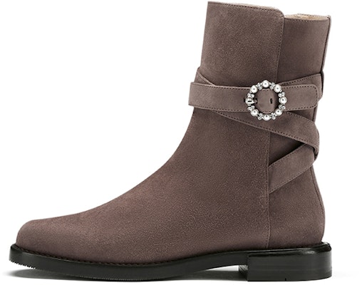(Women) Stuart Weitzman Ryder Pearl Buckle Belted Bootie 'Warm Grey Brown' SW2501005-BRO Buy (Women) Stuart Weitzman Ryder Pearl Buckle Belted Bootie 'Warm Grey Brown' SW2501005-BRO