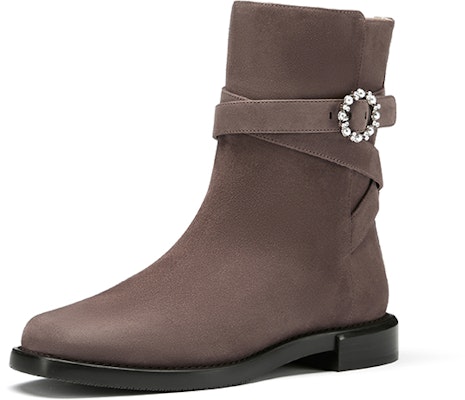(W) Stuart Weitzman Ryder Pearl Belted Bootie 'Coklat Kelabu Hangat' SW2501005-BRO Order (W) Stuart Weitzman Ryder Pearl Belted Bootie 'Coklat Kelabu Hangat' SW2501005-BRO
