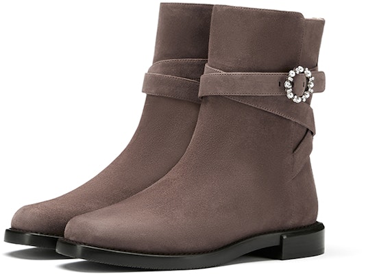 (W) Stuart Weitzman Ryder Pearl Belted Bootie 'Coklat Kelabu Hangat' SW2501005-BRO Lookbook (W) Stuart Weitzman Ryder Pearl Belted Bootie 'Coklat Kelabu Hangat' SW2501005-BRO
