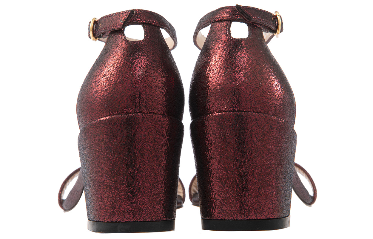Shop (W) Stuart Weitzman Simple Blok Tumit 'Merah' SIMPLELAMEVELVETCRANBERRY