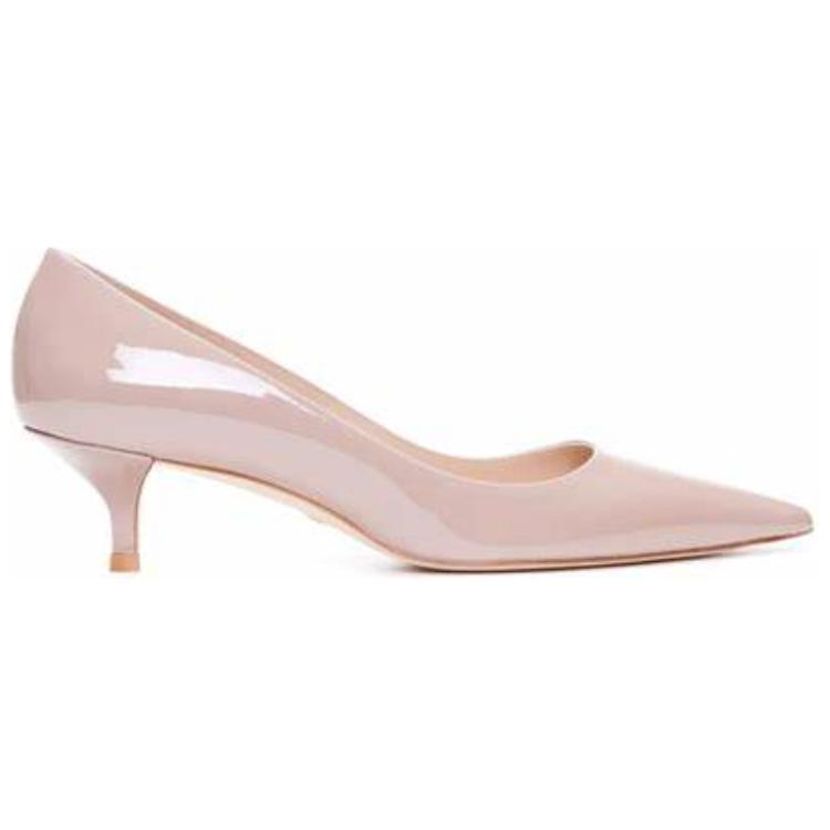 Order (W) Stuart Weitzman Simple Elegance 'Heels Anak Kucing Kulit Merah Muda' SF442STUARTKITTENPUMPPATFWN