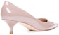 (W) Stuart Weitzman Simple Elegance 'Tumit Kucing Kulit Merah Jambu' SF442STUARTKITTENPUMPPATFWN