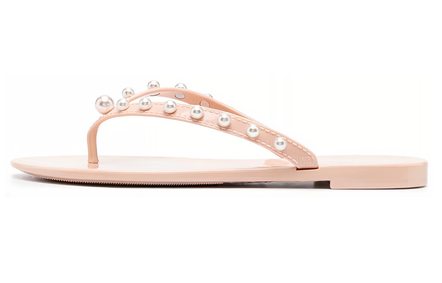 (Women) Stuart Weitzman Slide 'Fashion Pink Toe-Thong' GLDEJERRYFLIPFLOPSE239