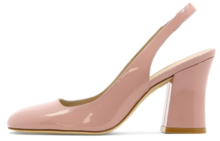 (W) Stuart Weitzman Slip-On 'Pink Leather High-Heels'