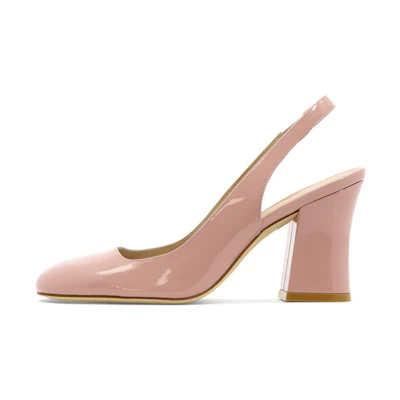 (W) Stuart Weitzman Slip-On 'Pink Leather High-Heels'