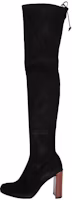 (Women) Stuart Weitzman Suede High Knee Fashion Boots Black 10.5cm Heel CAROLYNSUEDEBLACK Black (Women) Stuart Weitzman Suede High Knee Fashion Boots Black 10.5cm Heel CAROLYNSUEDEBLACK Black