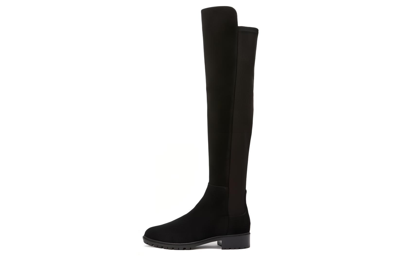 (Women) Stuart Weitzman SW 5050 City Black Round-Toe Knee-High Boots 3cm Women. SW1801035 Black
