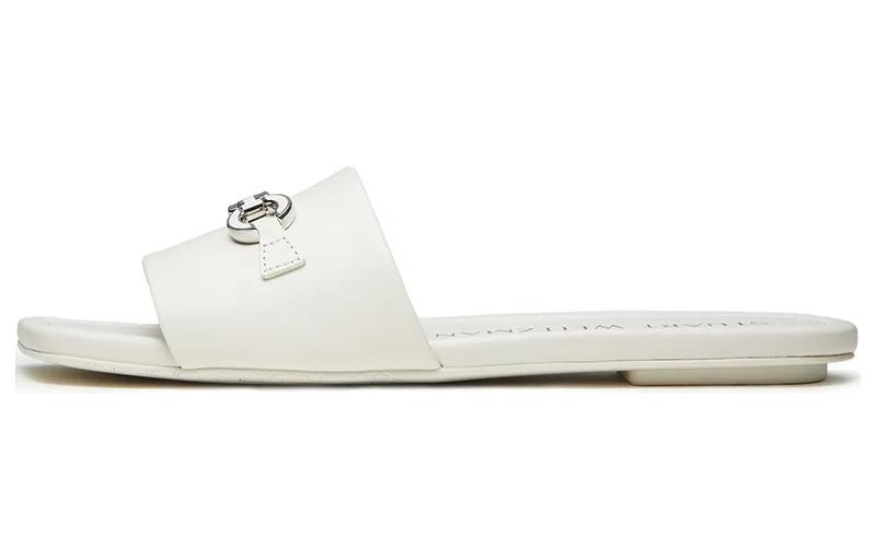 (Women) Stuart Weitzman SW Beige Slip-On Sandals - Versatile & Comfortable SW4205021-WHI