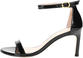 (Women) Stuart Weitzman SW Black Leather Buckle Heeled Sandals 7.5cm NUNAKEDSTRAIGHTPATPATENT Black (Women) Stuart Weitzman SW Black Leather Buckle Heeled Sandals 7.5cm NUNAKEDSTRAIGHTPATPATENT Black