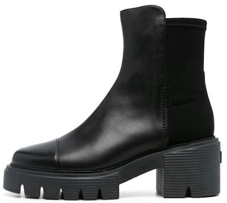 (Women) Stuart Weitzman SW Black Leather Slip-On Ankle Boots SC722NSG Black Color Buy (Women) Stuart Weitzman SW Black Leather Slip-On Ankle Boots SC722NSG Black Color