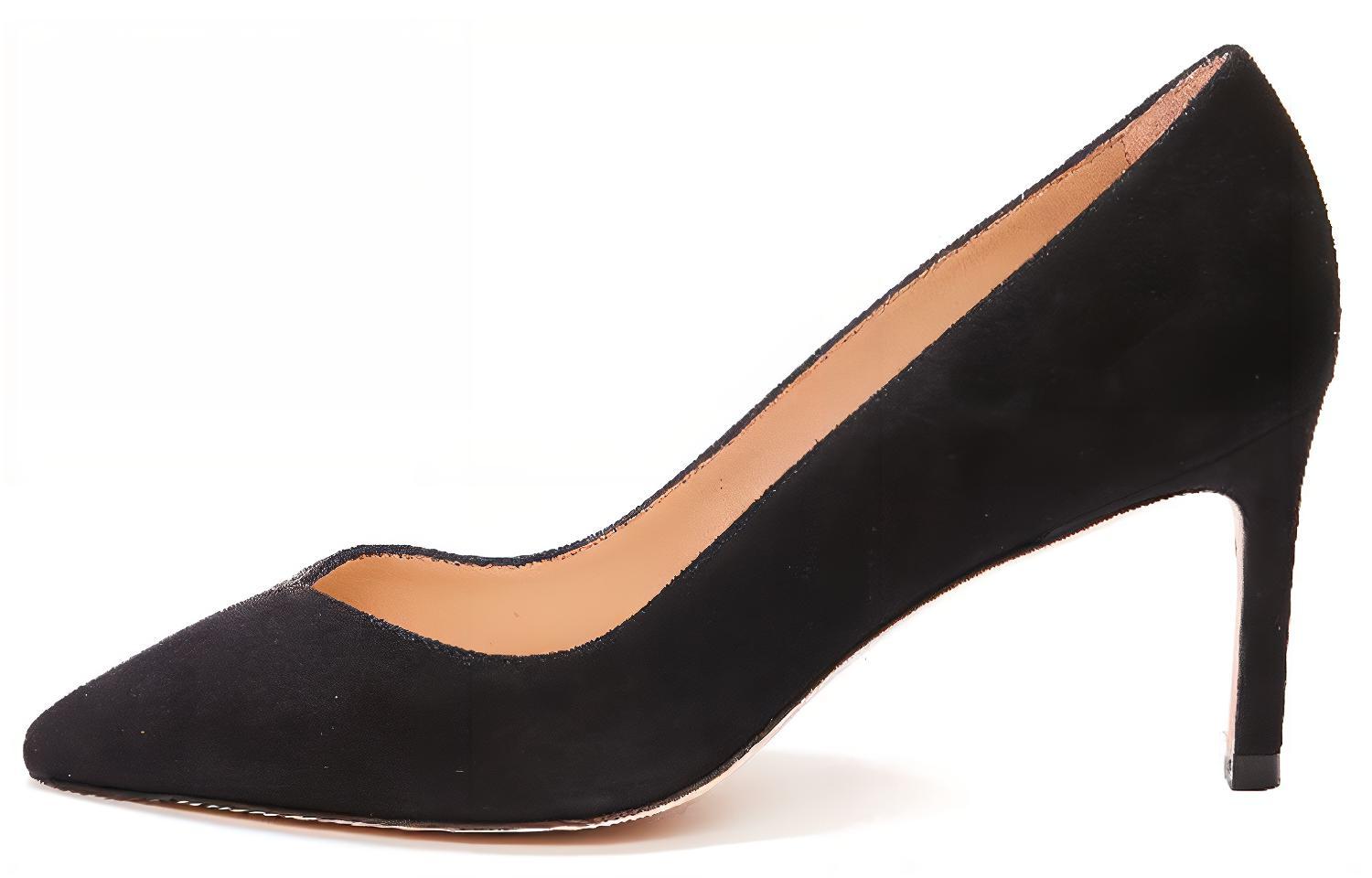 (Women) Stuart Weitzman SW Black Suede Stiletto High Heels Fashion Shoes S5251ANNY70SUEBLK Black Color.