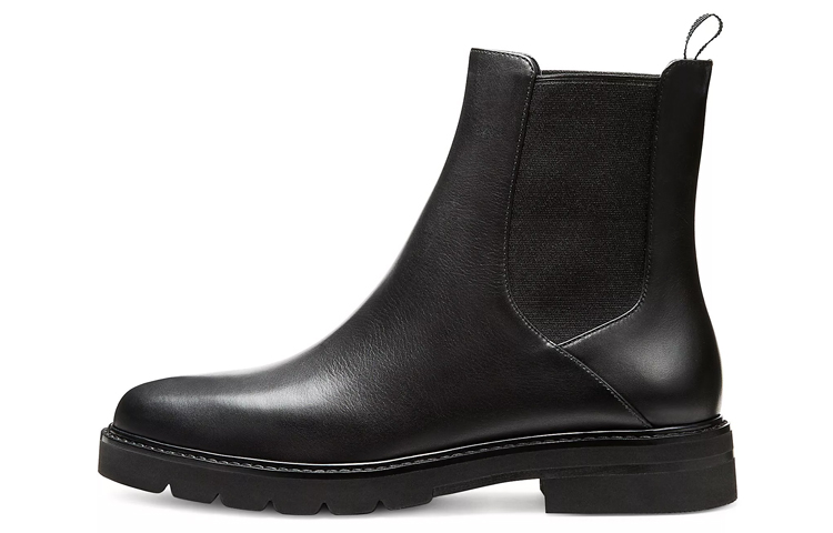 (Women) Stuart Weitzman SW Dylan Leather Chelsea Boots Women Black S6797 Black Color