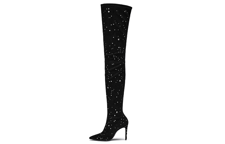 (Women) Stuart Weitzman SW Leather High Boots 10cm Women’s Black SW3101030 Black