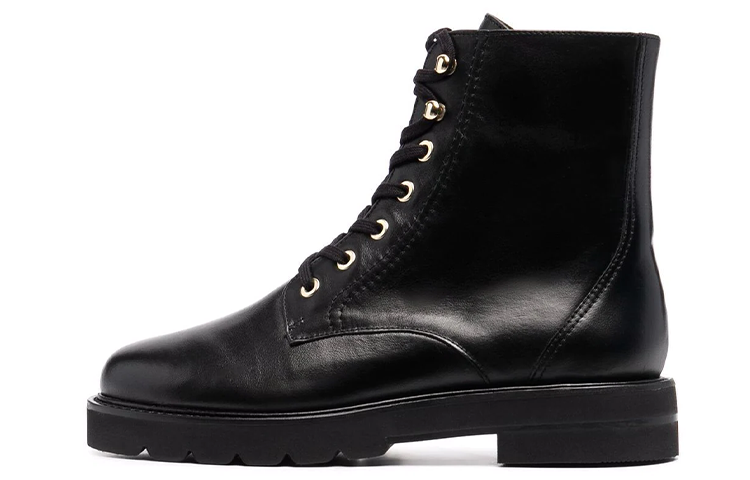(Women) Stuart Weitzman SW Mila Lift Black Lace-Up Ankle Boots S0409MILA Black