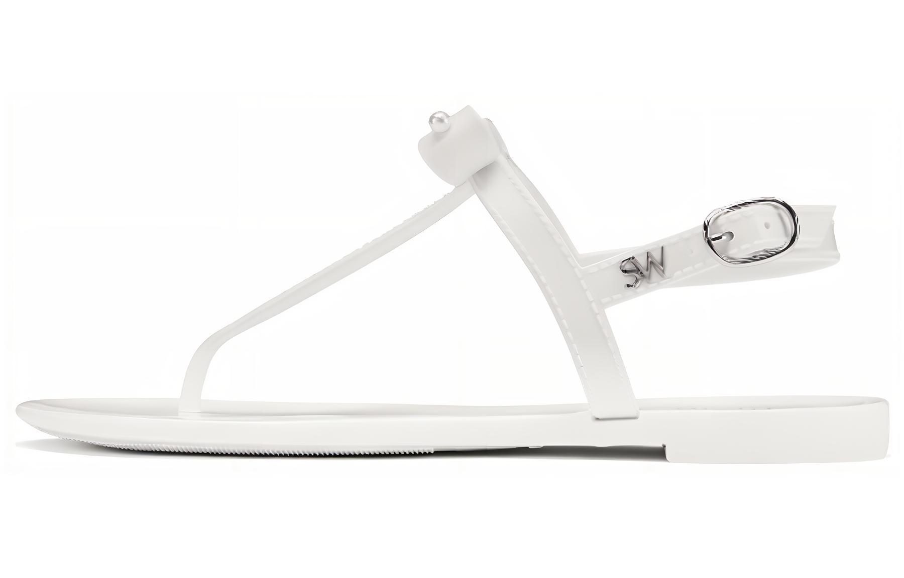 (Women) Stuart Weitzman SW Open-Toe Flat Sandals for Women - White SW2005015 White Color