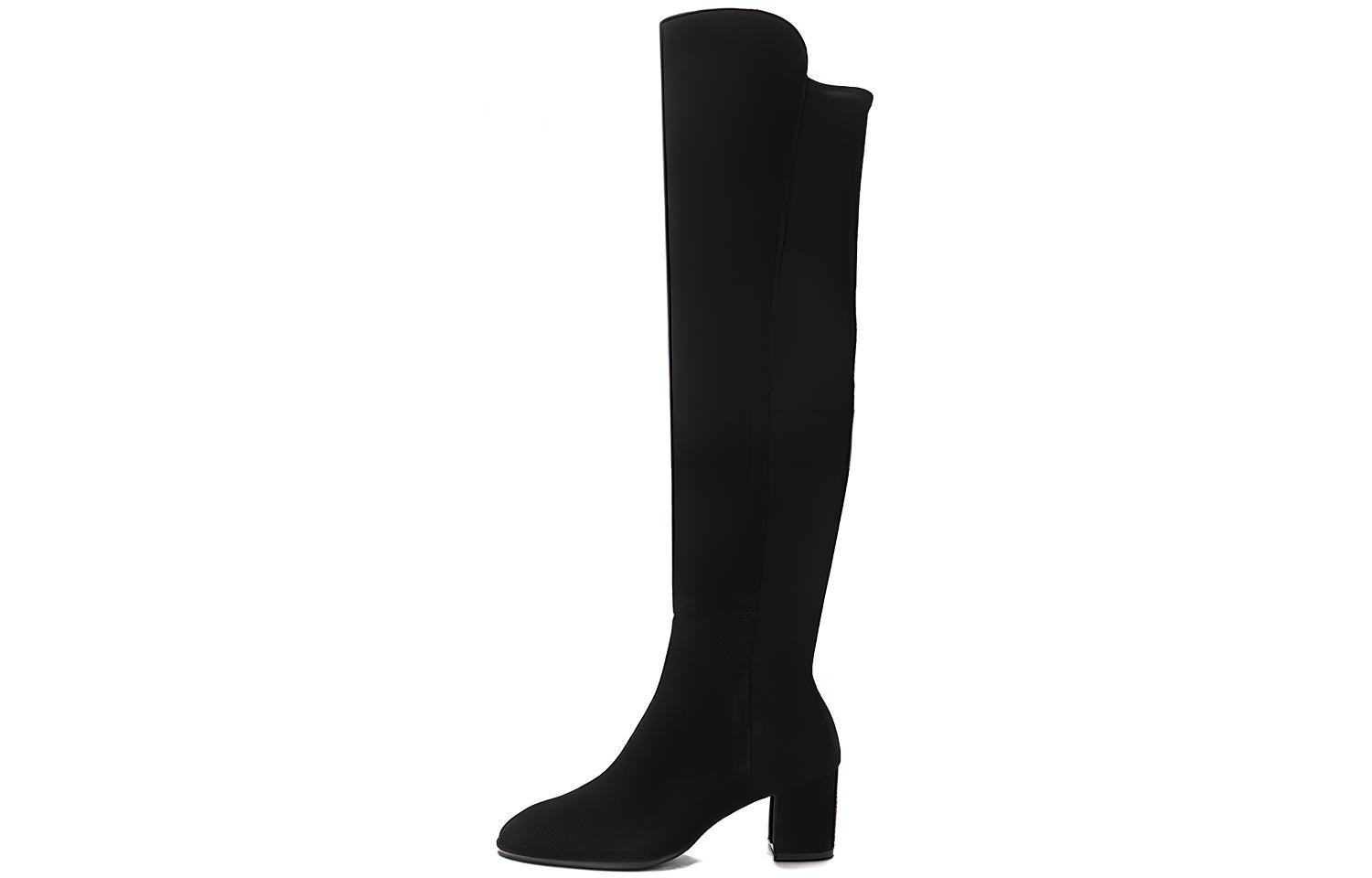 (Women) Stuart Weitzman Thigh High Boot 'Black Velvet Fabric' HARPER60SRGSUESTRGABRDNEBLACK