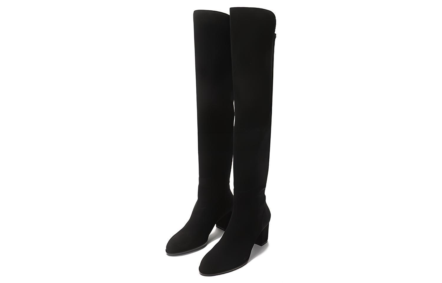 Lookbook (W) Botte Cuissarde Stuart Weitzman ''Velours Noir'' HARPER60SRGSUESTRGABRDNEBLACK