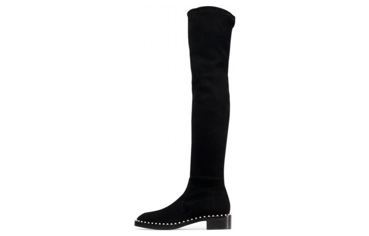 (W) Stuart Weitzman Thigh High Boots 'Black Velour'