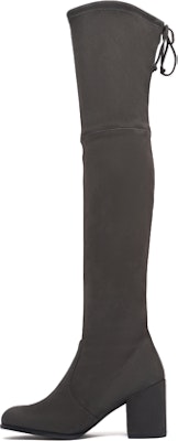 Stuart Weitzman/SW Tieland 經典圓頭絨面皮粗高跟過膝長筒靴 7cm 女款 高級灰 Buy Stuart Weitzman/SW Tieland 經典圓頭絨面皮粗高跟過膝長筒靴 7cm 女款 高級灰