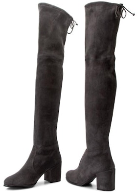 (W) Stuart Weitzman Tieland Boots 'Classik Serbaguna Tumit Tebal Lutut Abu' TIELANDSUEDESLATE Shop (W) Stuart Weitzman Tieland Boots 'Classik Serbaguna Tumit Tebal Lutut Abu' TIELANDSUEDESLATE