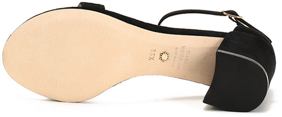 Stuart Weitzman/SW 絨面 一字帶粗跟 涼鞋 女款 黑色 Details for Stuart Weitzman/SW 絨面 一字帶粗跟 涼鞋 女款 黑色