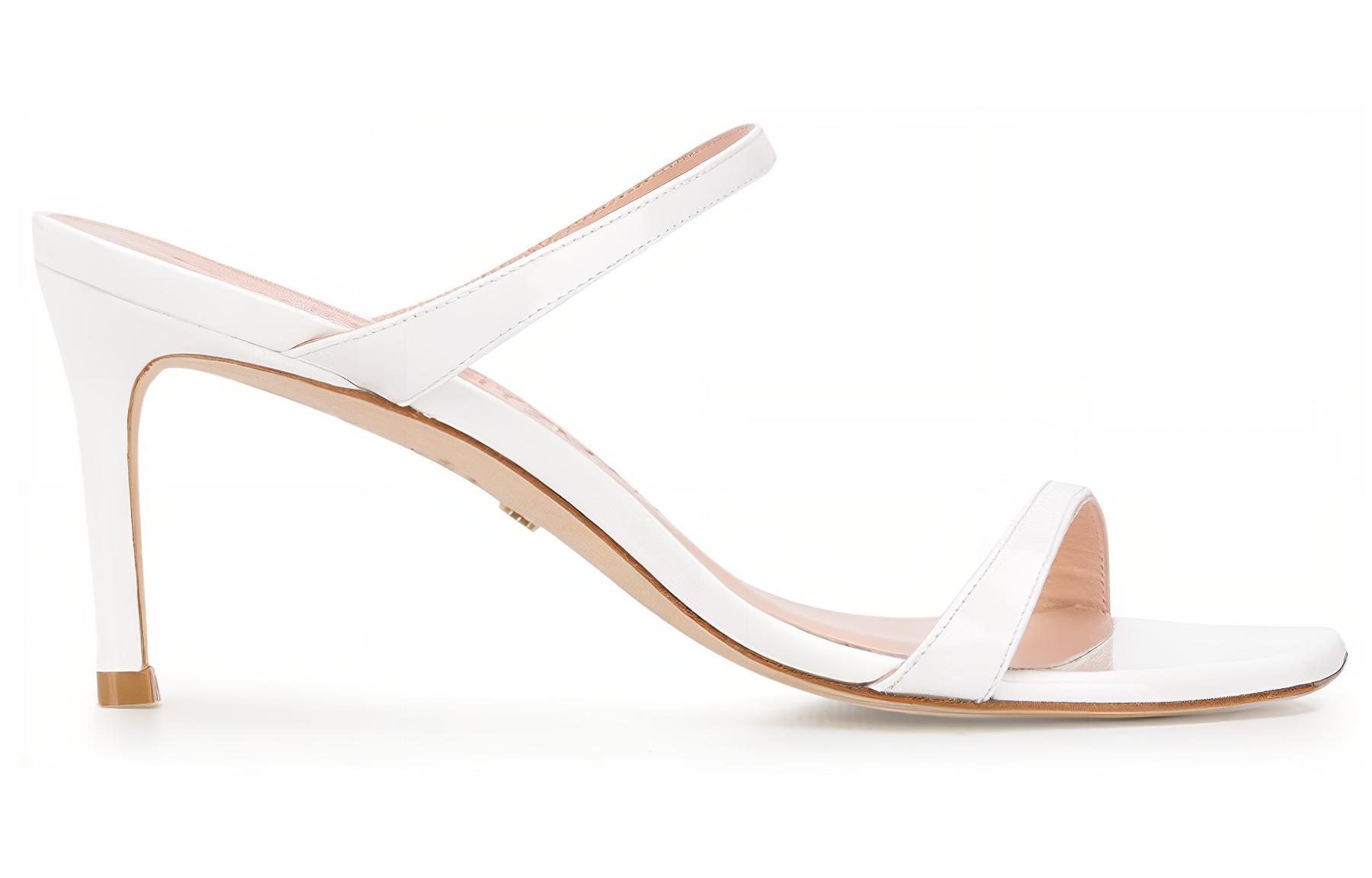 (W) Stuart Weitzman White 'Elegant Shiny High Heel Fashion Slide' 圖 2