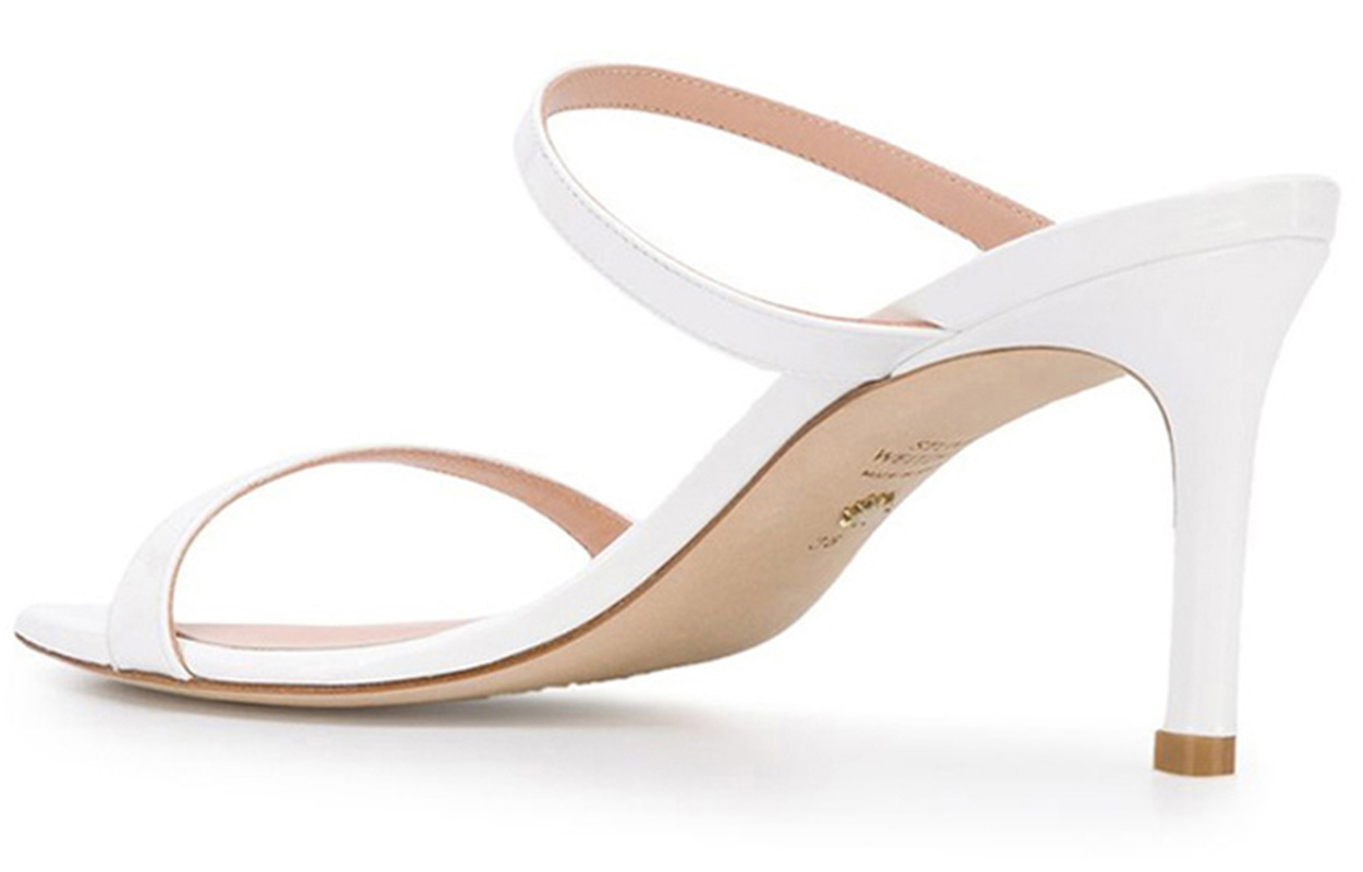 (W) Stuart Weitzman White 'Elegant Shiny High Heel Fashion Slide' 圖 4